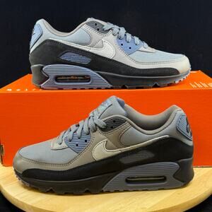 Nike Air Max 90 Smoke Grey Diffused IB6392 001 Size 9 Blue Black Mesh Low Top